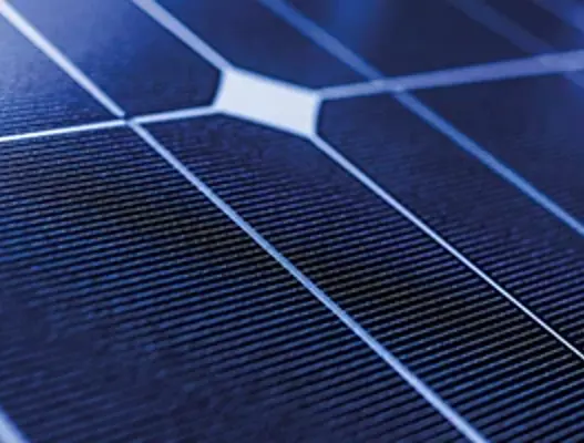 Close up of solar panel cells