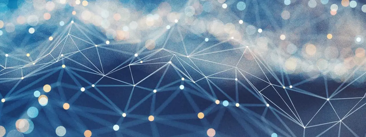 Abstract blue and whit image with lines and dots in web